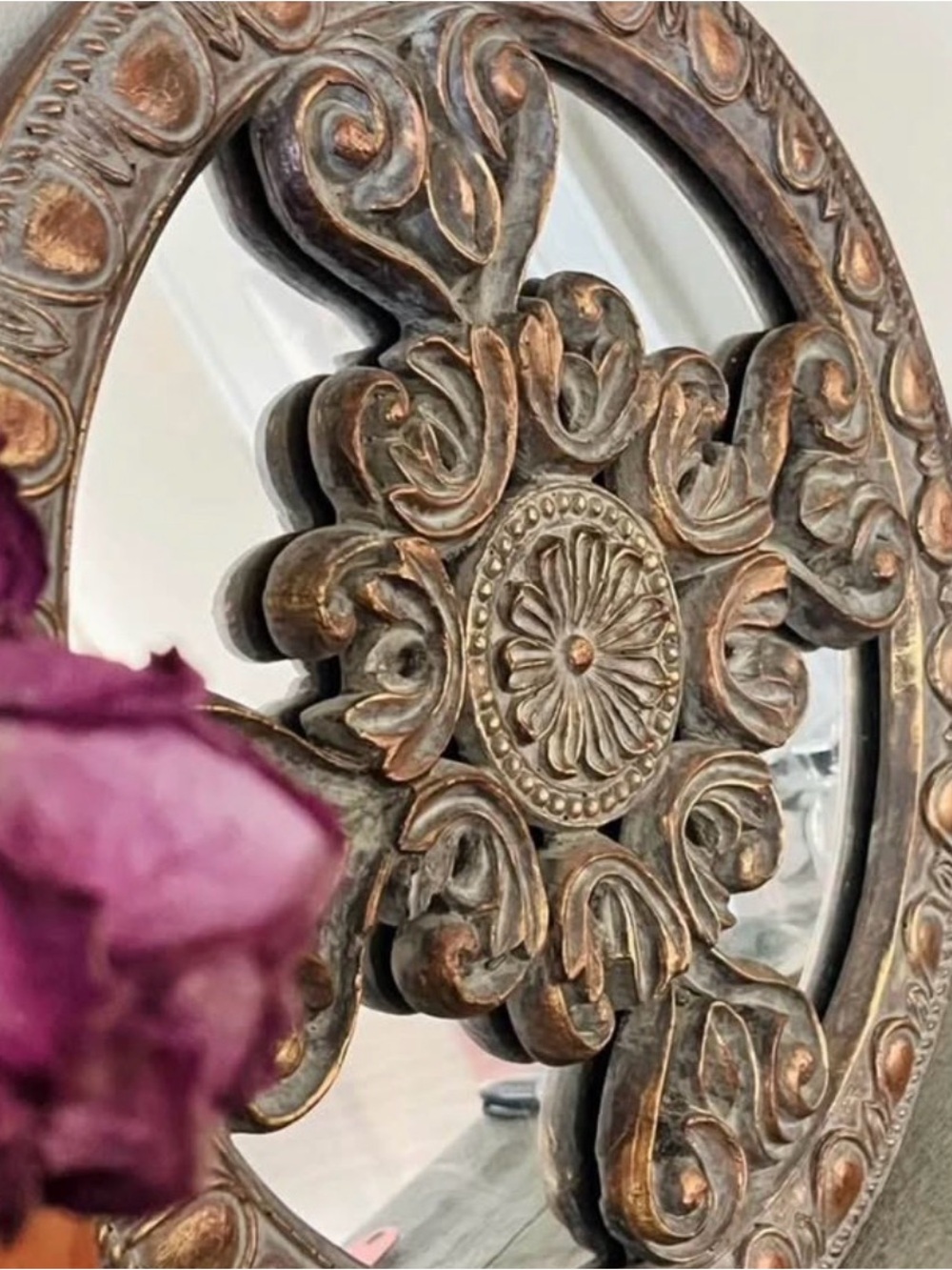 Vintage Bombay Co Round Medallion Wall Mirror
